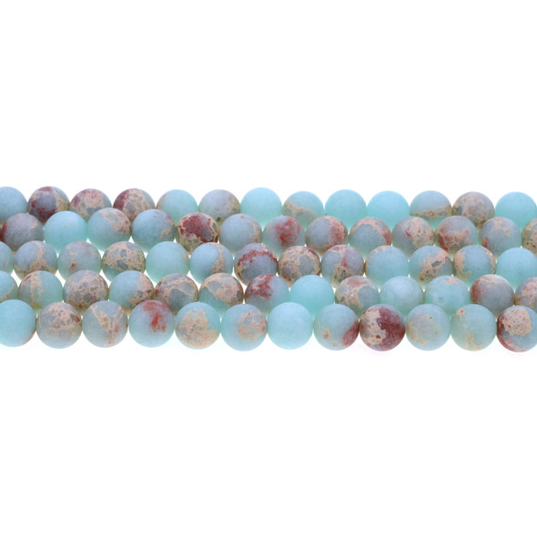 Aqua Terra Jasper Frosted Round 8mm - Loose Beads