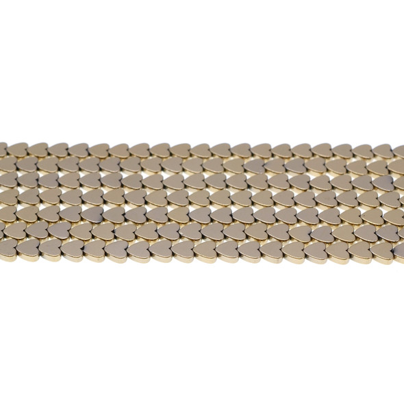 Golden Hematite Heart Flat 6mm x 6mm x 2mm - Loose Beads