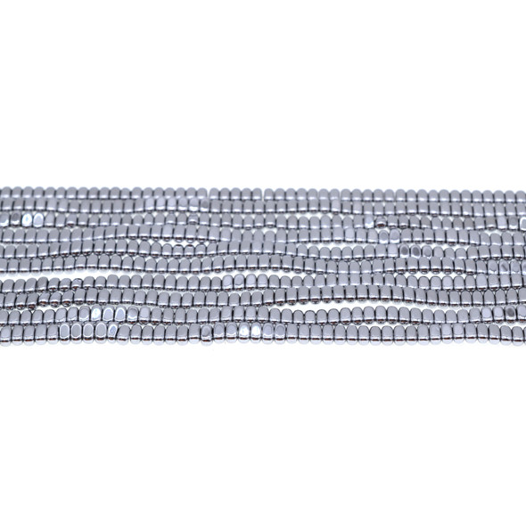 Silver Metallic Hematite Oval Flat Side Drilled 4mm x 2mm x 2mm - Loose Beads