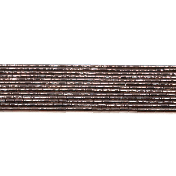 Brown Metallic Hematite Tube 3mm x 3mm x5 mm - Loose Beads