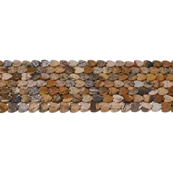 Picture Jasper Heart Flat 6mm x 6mm x 2mm - Loose Beads