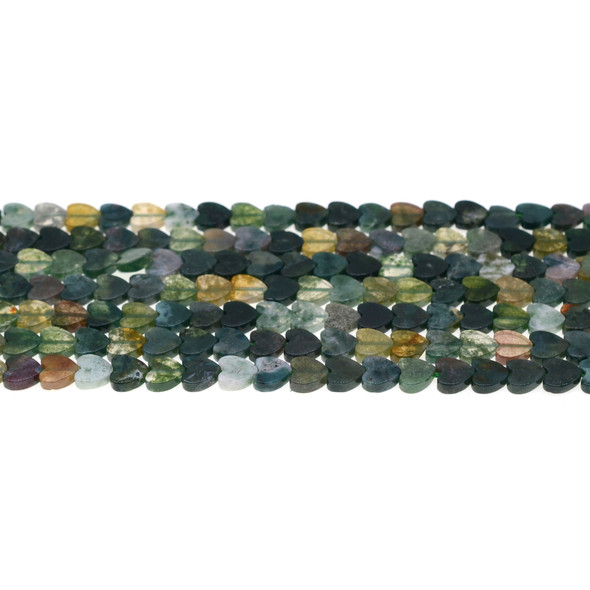 Fancy Jasper Heart Flat 6mm x 6mm x 2mm - Loose Beads