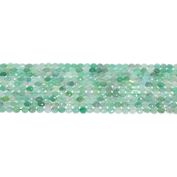 Emerald Coin Puff Faceted Diamond Cut 4mm x 4mm x 2mm - Loose Beads