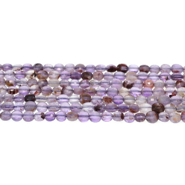 Auralite Coin Puff Faceted Diamond Cut 6mm x 6mm x 3mm - Loose Beads