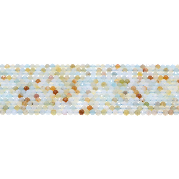 Multicolor Amazonite Round Faceted Diamond Cut 3mm - Loose Beads