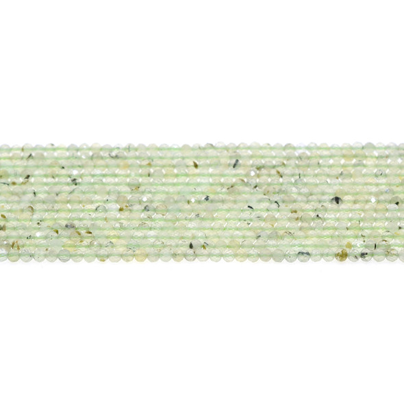Prehnite Round Faceted Diamond Cut 3mm - Loose Beads