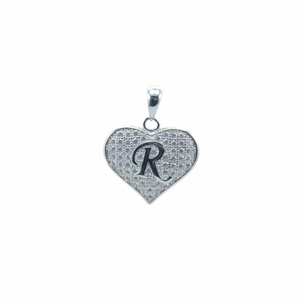 Sterling Silver Heart R (Micro Setting)