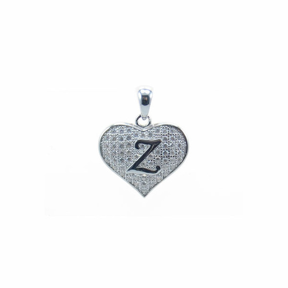 Sterling Silver Heart Z (Micro Setting)