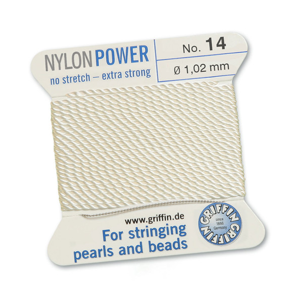 Griffin NylonPower Cord 2m 1 Needle - Size 14 White