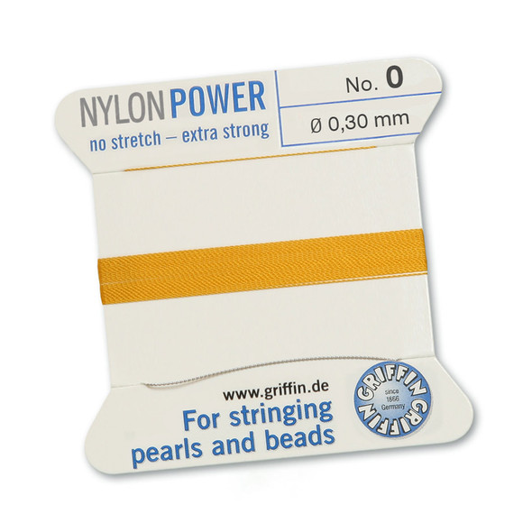 Griffin NylonPower Cord 2m 1 Needle - Size 0 Amber