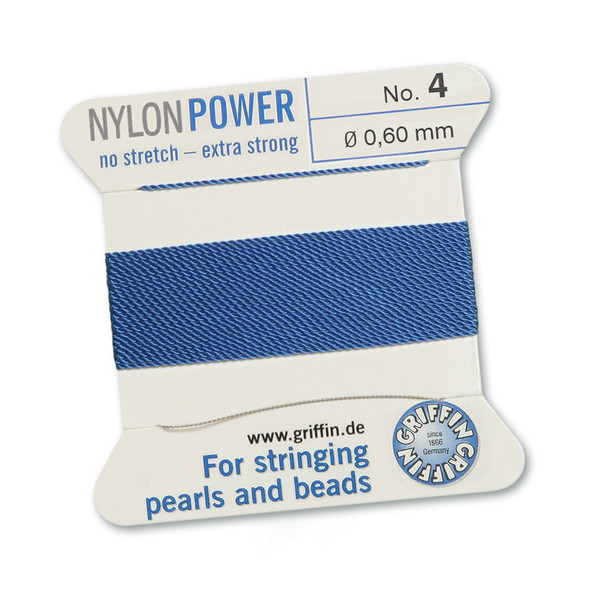Griffin NylonPower Cord 2m 1 Needle - Size 4 Blue