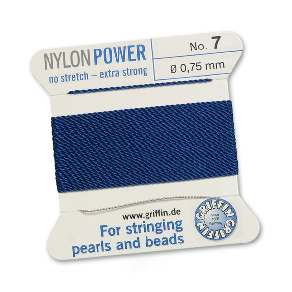 Griffin NylonPower Cord 2m 1 Needle - Size 7 Dark Blue