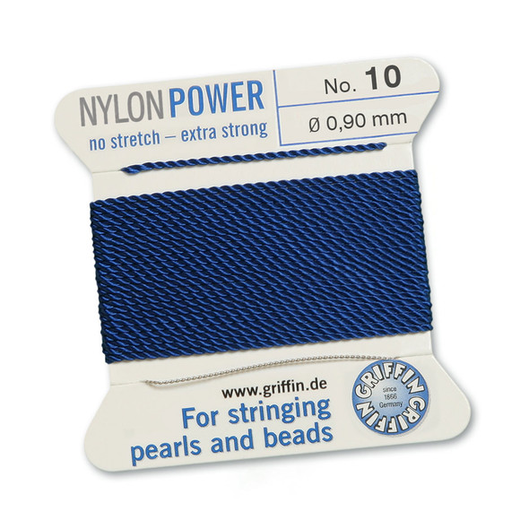 Griffin NylonPower Cord 2m 1 Needle - Size 10 Dark Blue