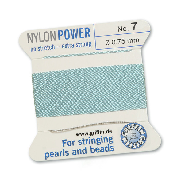 Griffin NylonPower Cord 2m 1 Needle - Size 7 Turquoise