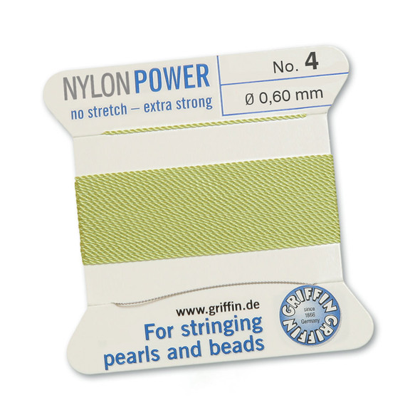 Griffin NylonPower Cord 2m 1 Needle - Size 4 Jade Green