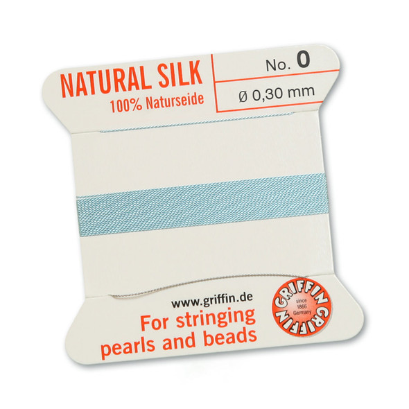 Griffin 100 % Natural Silk 2m 1 needle  - Size 0 turquoise