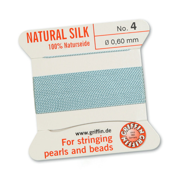 Griffin 100 % Natural Silk 2m 1 needle  - Size 4 turquoise