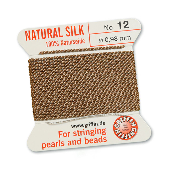 Griffin 100 % Natural Silk 2m 1 needle  - Size 12 beige