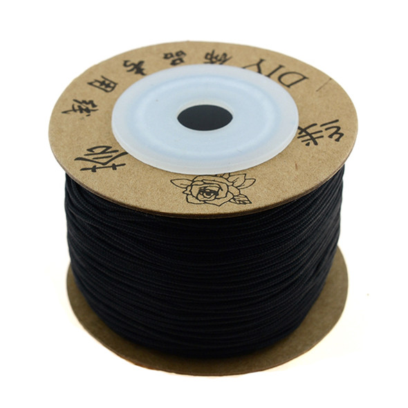 Premium Nylon Macrame Cord 1.0mm - Black (50 Meters)