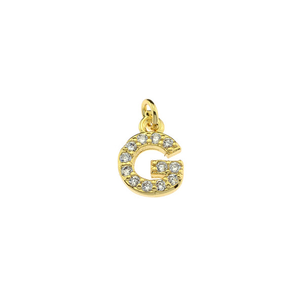 13mm Microset White CZ Letter G (Gold Plated) - 2/Pack