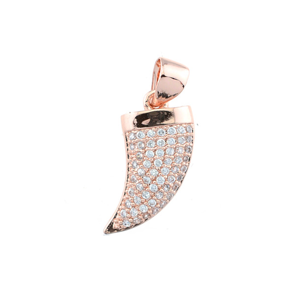 8x20mm Microset White CZ Chilli Pepper Charm (Rose Gold Plated)