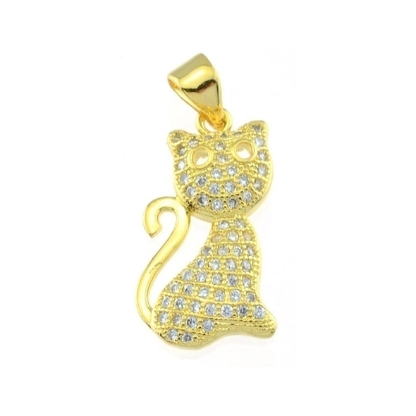 11x20mm Microset White CZ Cat Part (Gold Plated)