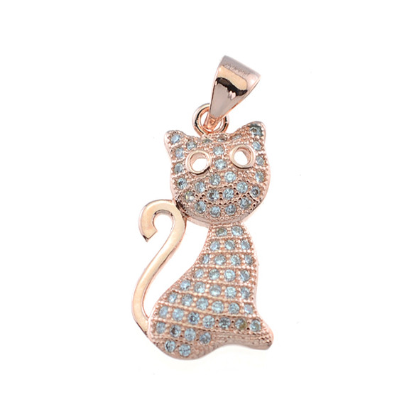 11x20mm Microset White CZ Cat Part (Rose Gold Plated)