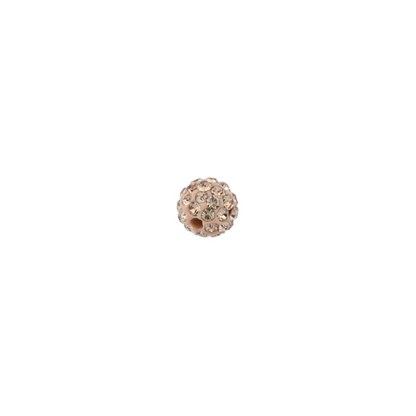 Pave Crystal Beads Light Peach 6MM - 6/pack