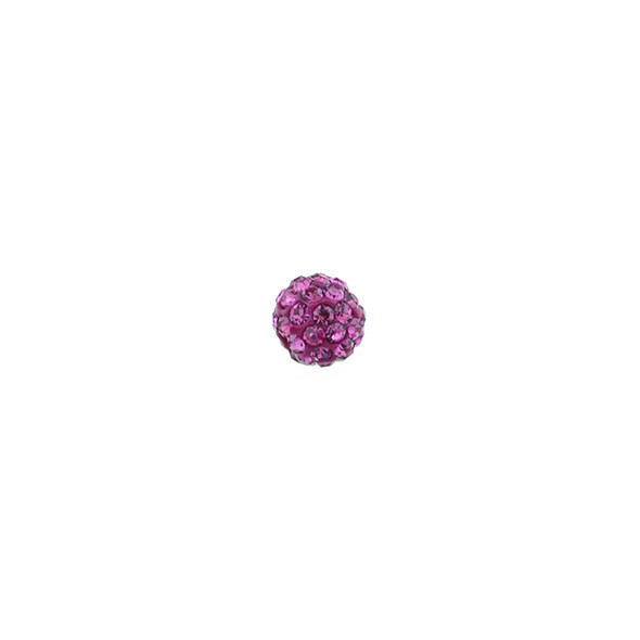 Pave Crystal Beads Fushcia 6MM - 6/pack