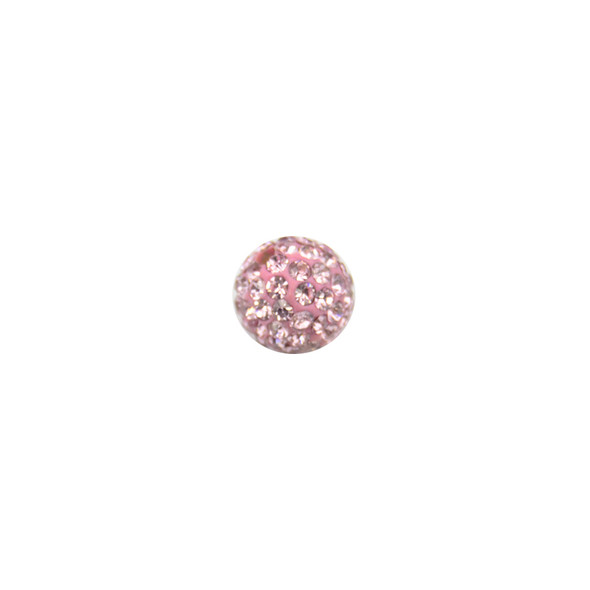 Pave Crystal Beads Light Rose 8MM - 6/pack