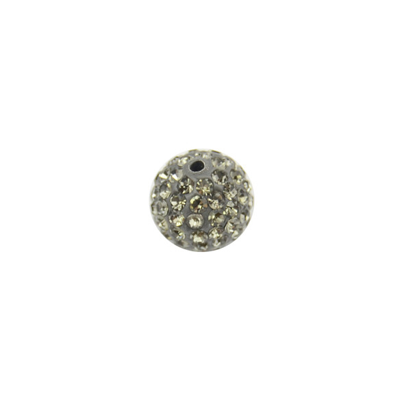 Pave Crystal Beads Black Diamond 10MM - 6/pack