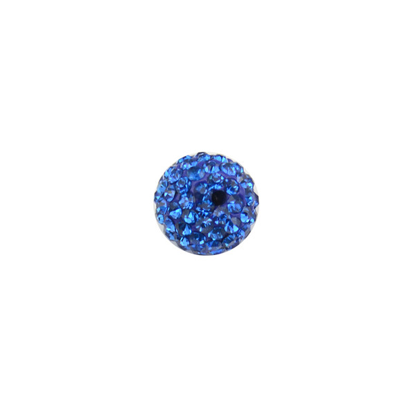 Pave Crystal Beads Capri Blue 10MM - 6/pack