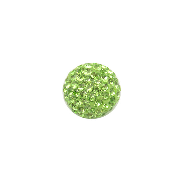 Pave Crystal Beads Peridot 12MM - 6/pack
