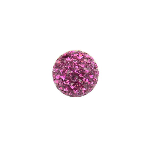 Pave Crystal Beads Fuchsia 12MM - 6/pack