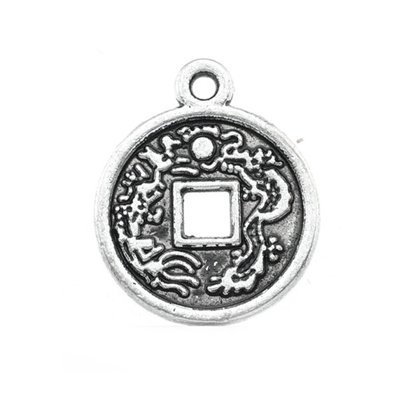 Pewter Chinese Ancient Coin Charm (24Pcs)