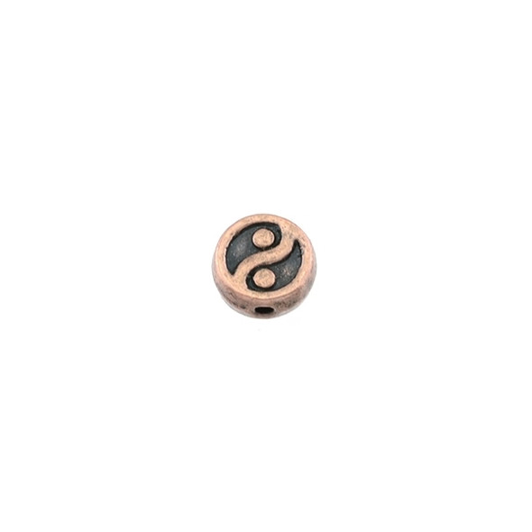 Pewter Ying Yang Bead 7mm - Antique Copper (72Pcs)