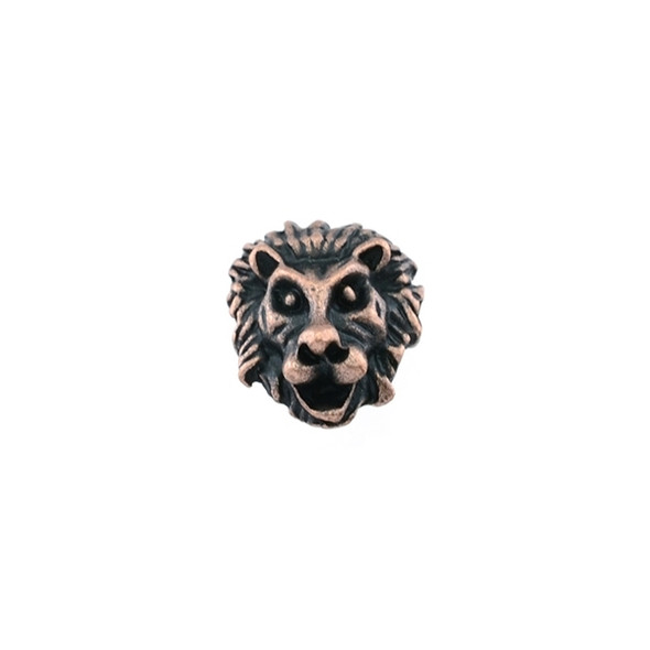 Pewter Lion Head 11mm x 12mm - Antique Copper (15Pcs)