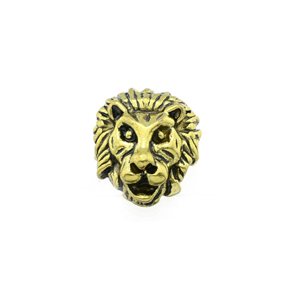 Pewter Lion Head - Gold Color (15Pcs)