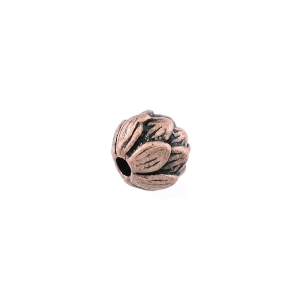 Pewter Lotus Bead 9mm - Antique Copper (18Pcs)