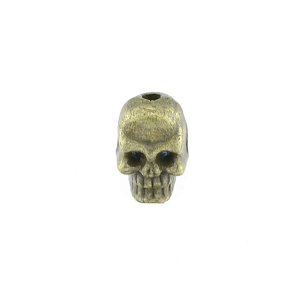Pewter Skull Bead- Antique Brass (20Pcs)