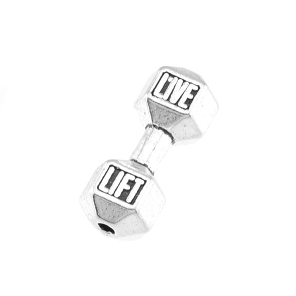 Pewter Dumbbell Weight Bead (12Pcs)