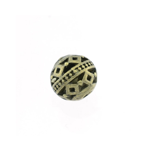 Pewter Beads 8mm - Antique Brass (12Pcs)