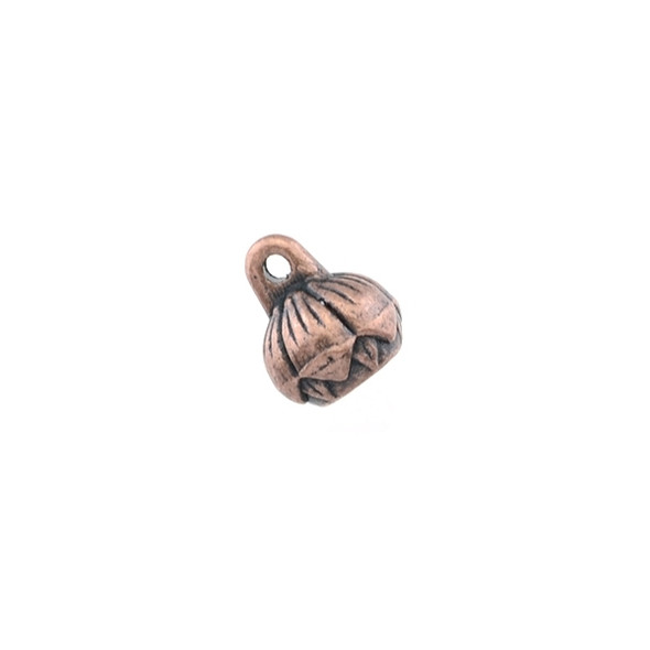 Pewter Lotus Bead Charm 8mm - Antique Copper (30Pcs)