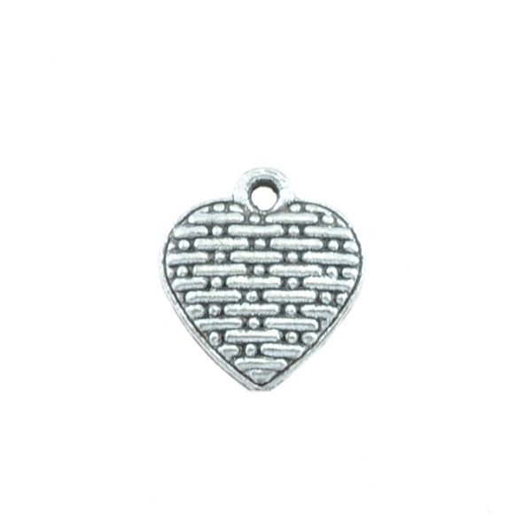 Pewter Heart with Pattern Charm (36Pcs)