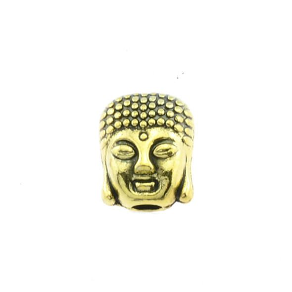 Pewter Buddha Heads - Gold (18pcs)