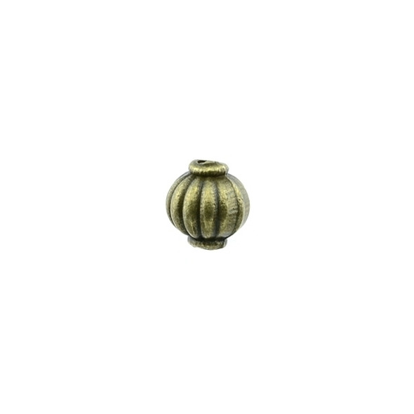 Pewter Corrugated Beads 7mm - Antique Brass (36pcs)
