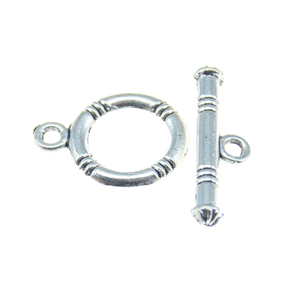 Pewter Toggle Design Clasps (20 SETS)