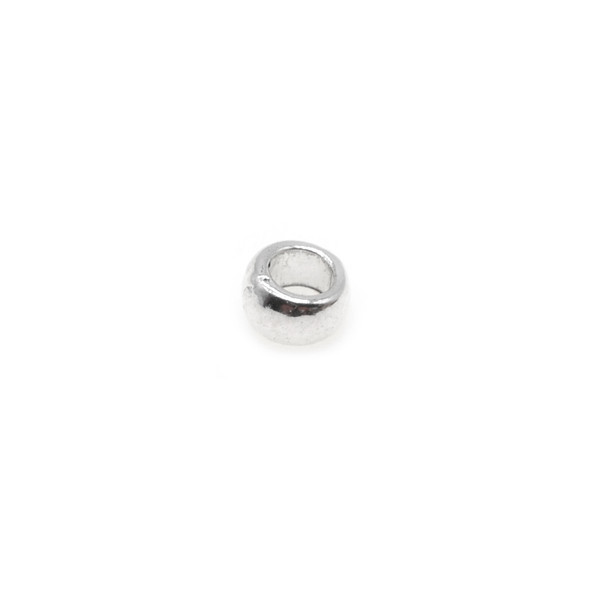 Pewter Large Hole Plain Roundel Bead 6.2mm x 6.2mm x 3.9mm (120 Pcs)