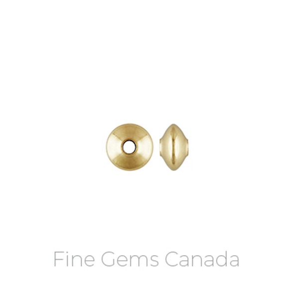 14K Gold Filled - 5.5x3.3mm Saucer Bead 1.5mm Hole - 10/Pack