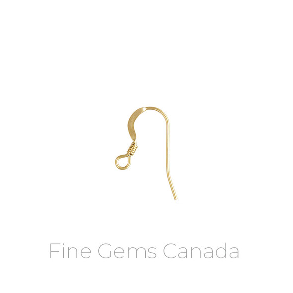 14K Gold Filled - Ear Wire with Coil (0.61mm) - 10/Pack